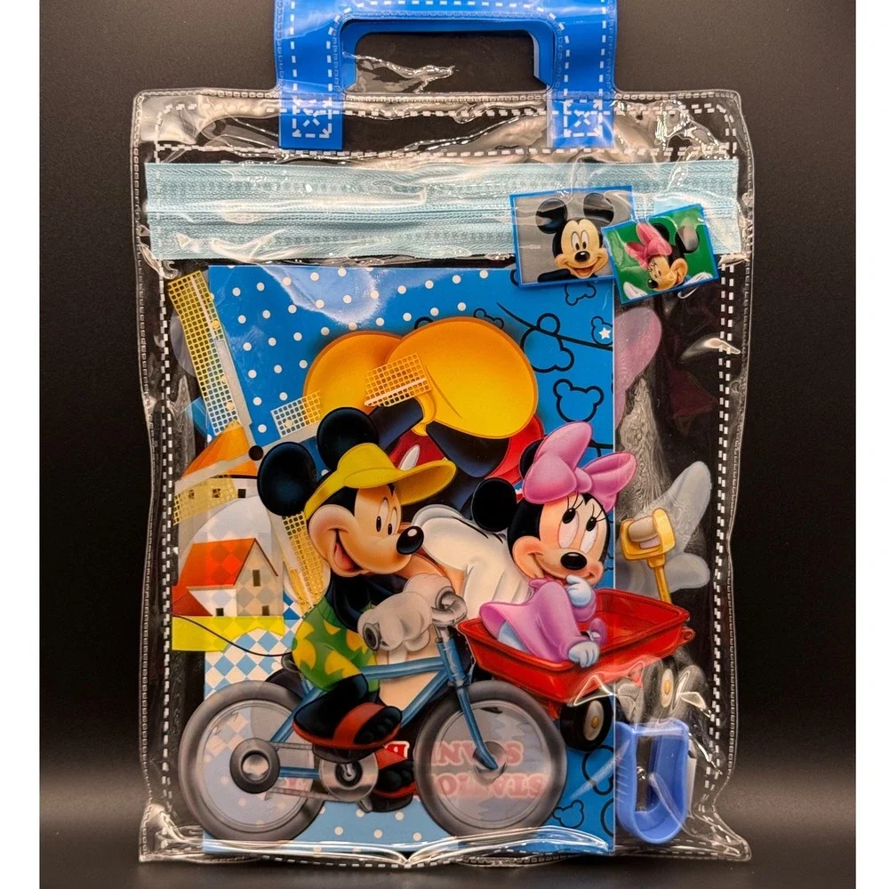Disney‎ Mickey Mouse Minnie Mouse Stationery Set Notebook Eraser Ruler Sharpener